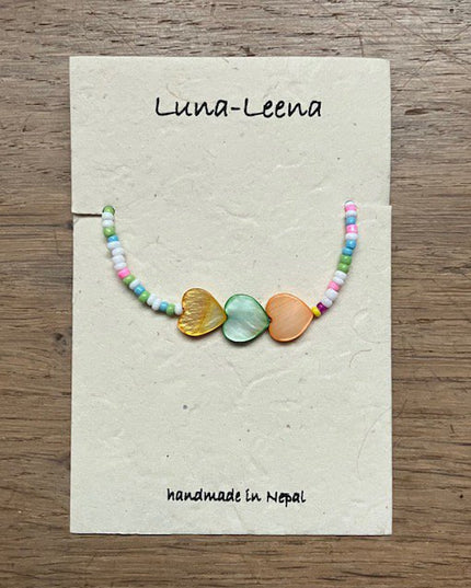 Luna-Leena kinderarmband love - pastel - handgemaakt in Nepal