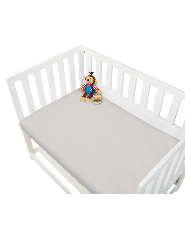 Hoeslakens voor wiegen, bijzetbedden en kinderwagens in twinpack, jersey, grijs