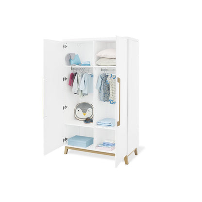 Startset 'Hilda & Riva' extra breed, wit, incl. wandplank4 delen: huisbed, extra brede commode, 2-deurs kledingkast, wandplank
