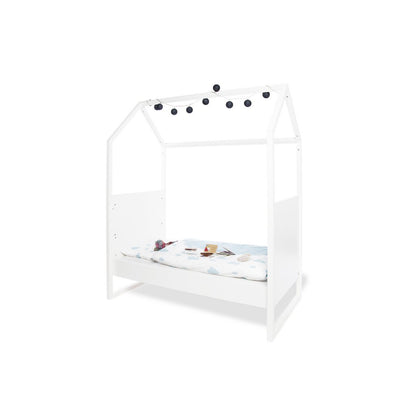 Startset 'Hilda & Riva' extra breed, wit, incl. wandplank4 delen: huisbed, extra brede commode, 2-deurs kledingkast, wandplank