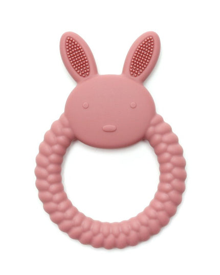 BUNNY | Soft Silicone Teething Toy | ROSE | Bijtringen