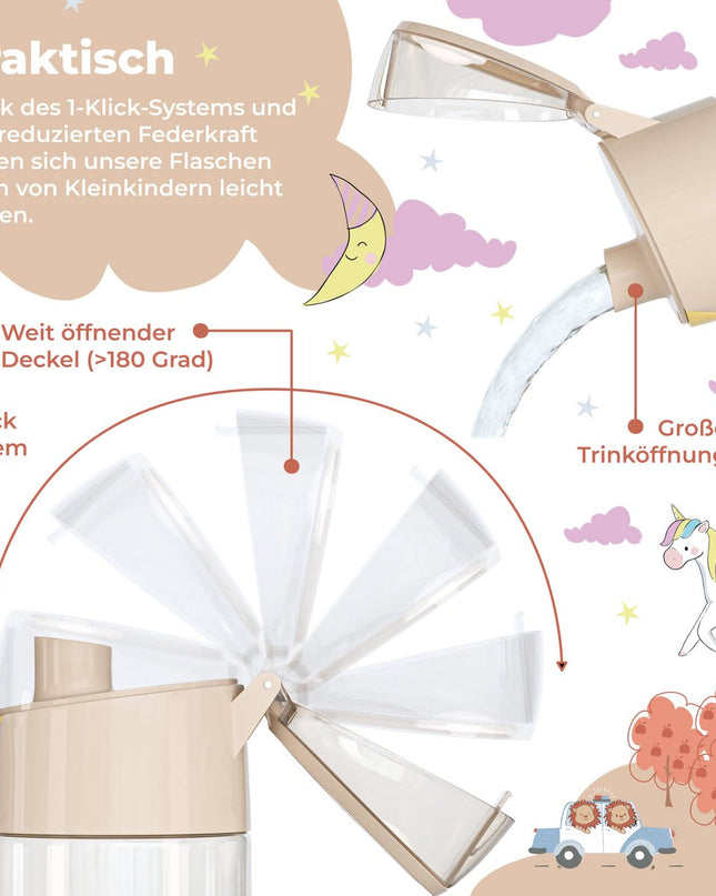 Children's water bottle, lightweight water bottle - elephants