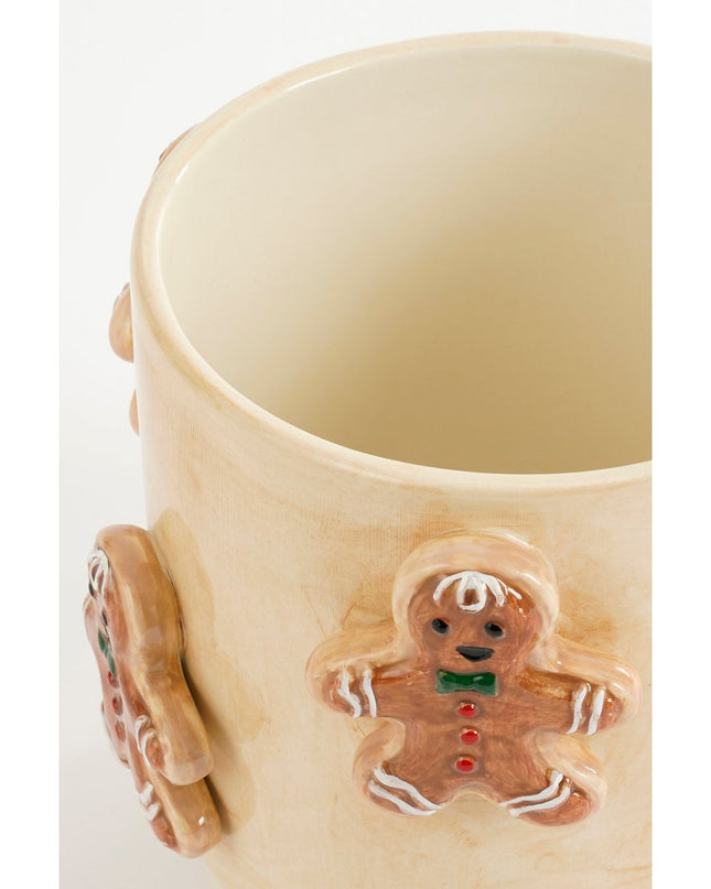 Bloempot - Assorti - H15 x Ø17 - Dolomiet - Off-white - Kerst2025