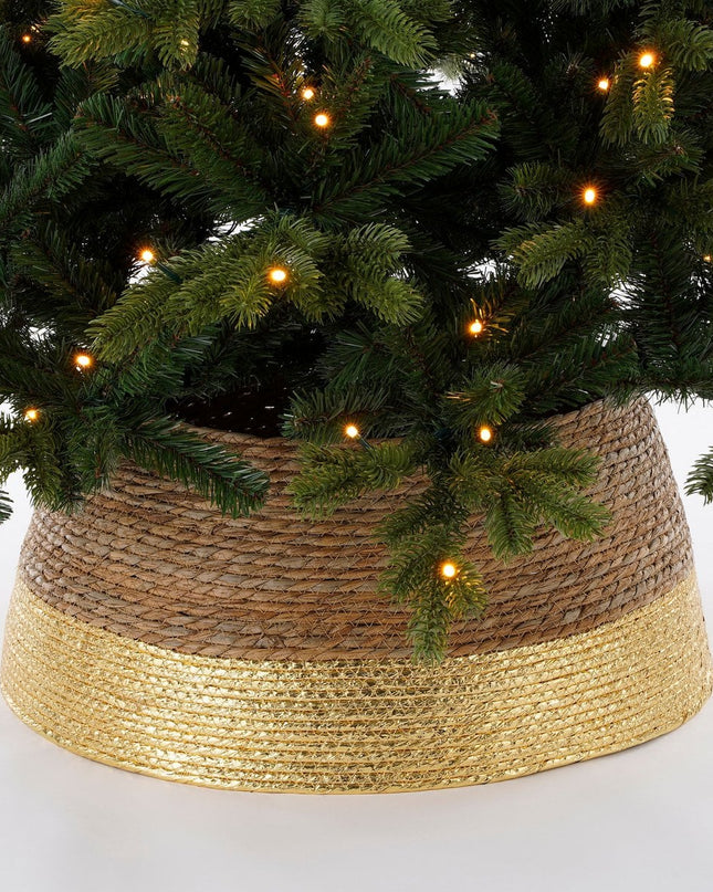 Kerstboomrok - H26 x Ø50 cm - Zeegras - Goud