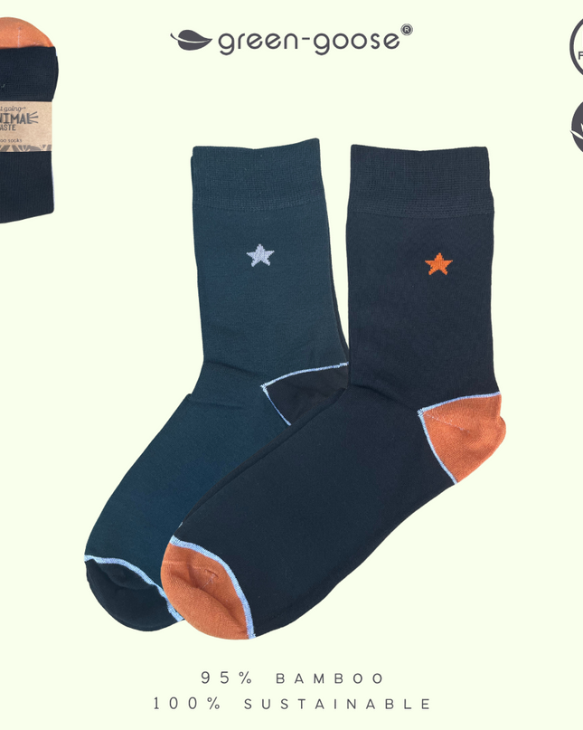 green-goose Bamboe Sokken | 4 Paar | Ster | 39-44 - unisex