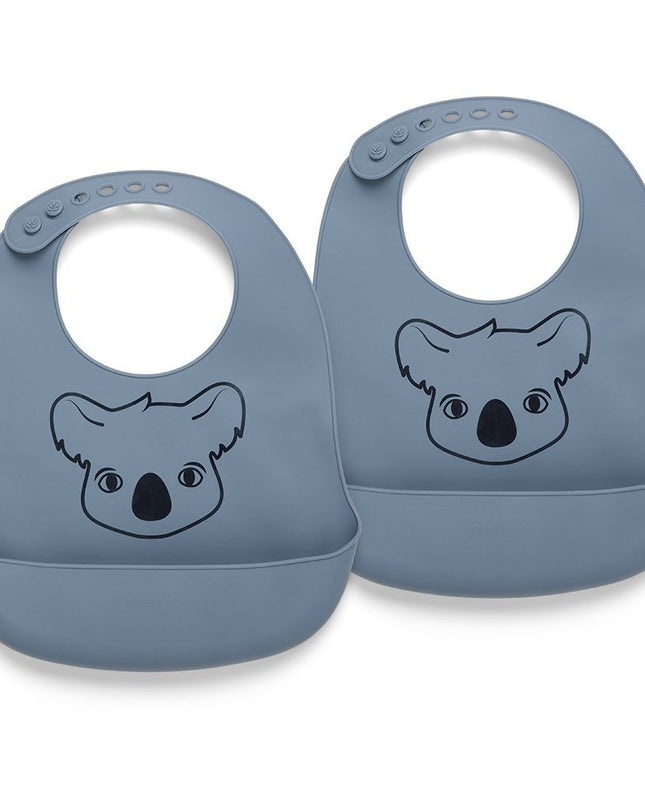 Alfie siliconen korte slabbetje 2-pack met print