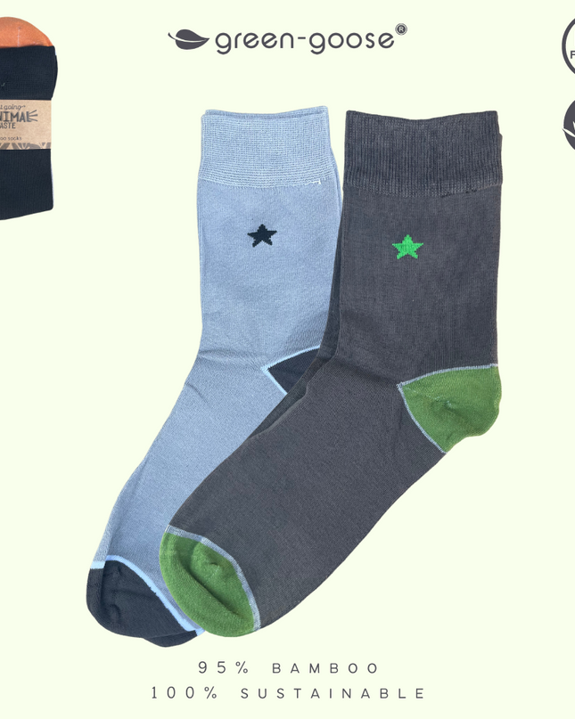green-goose Bamboe Sokken | 4 Paar | Ster | 39-44 - unisex