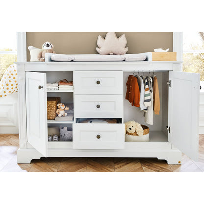 Startset 'Emilia' extra breed groot, incl. wandplank4 delen: ledikant, extra brede commode, grote kledingkast, wandplank