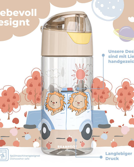 Children's water bottle, lightweight water bottle - police lions