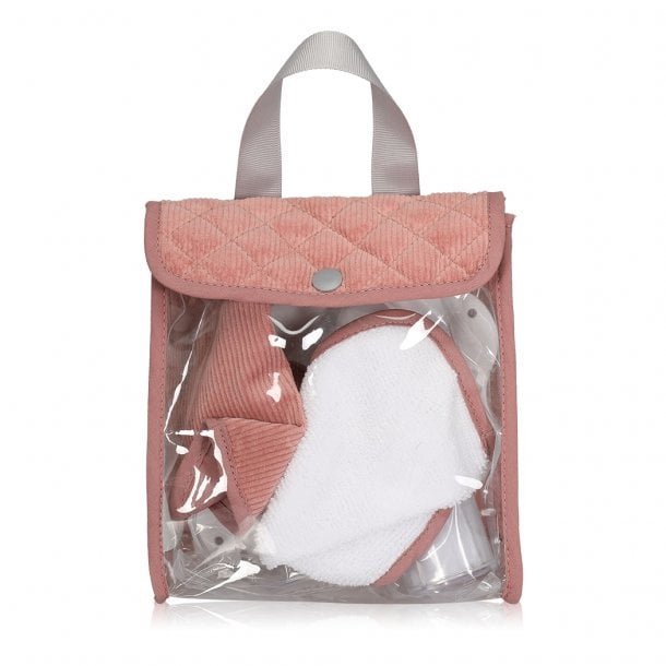 Poppen Eetsetje corduroy roze