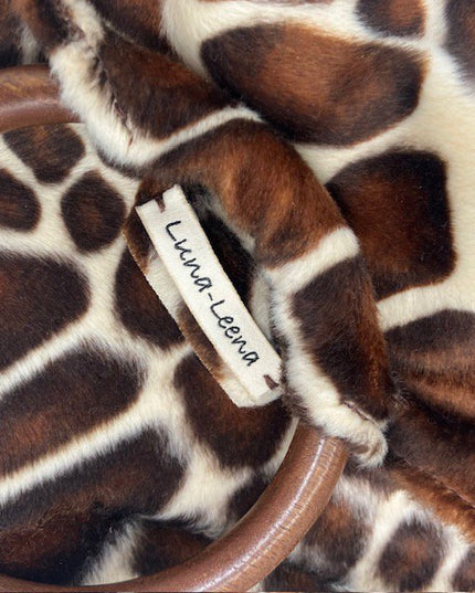 Luna-Leena tas luipaardprint bruin - nepbont - handgemaakt in Nepal