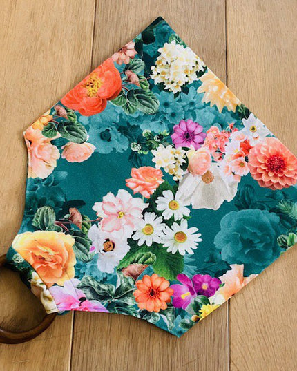 Luna-Leena tas bloem groen - katoen - handgemaakt in Nepal