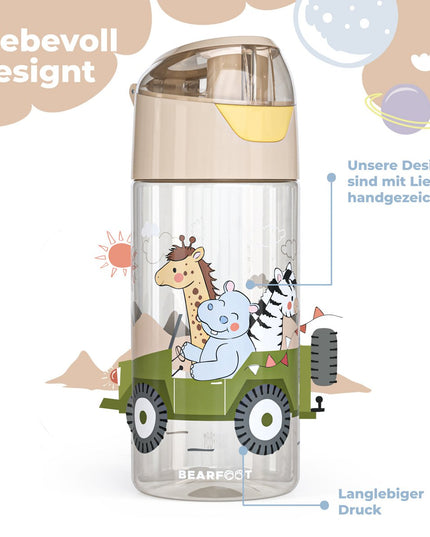 Children's lightweight water bottle - bidon - Safari brown