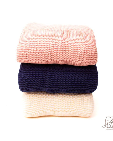 Babydekentje | Gebreid | Blauw | Katoenen deken