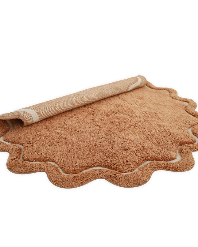 SWEET APRIL TOFFEE – Rond Wasbaar Katoenen Kindertapijt vloerkleed