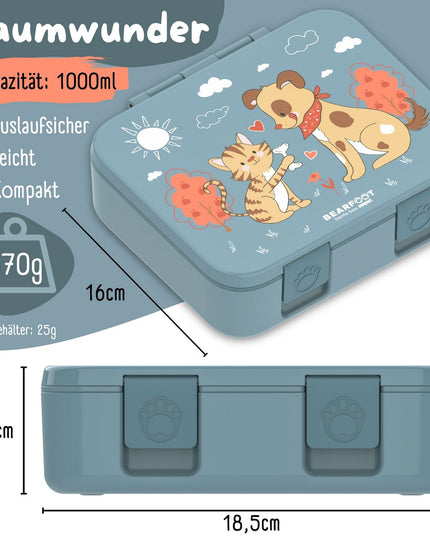 Nachhaltige Bento-Lunchbox COMPACT – mit Fächern, auslaufsicher, BPA-frei – für Hunde und Katzen