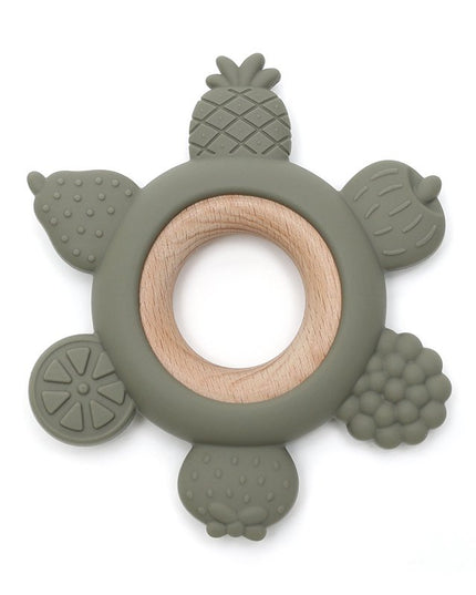 Zacht en hard | Fruit Punch Wood & Silicone Tentether | OLIVE
