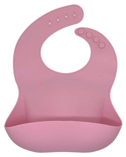 Green Goose Silikon-Lätzchen und Bambusbesteck – Rosa