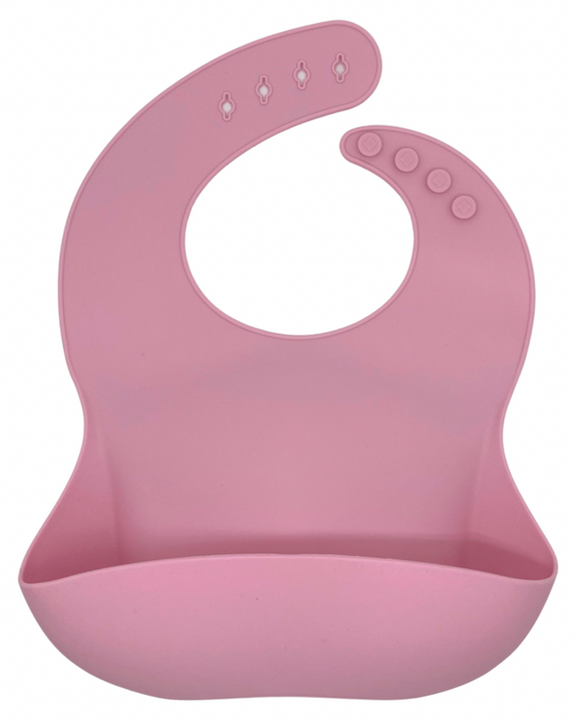 green-goose Siliconen Slabbetje en Bamboe Bestek - Roze