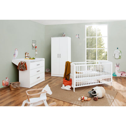 Startset 'Viktoria' breed3 delen: ledikant, brede commode, 2-deurs kledingkast