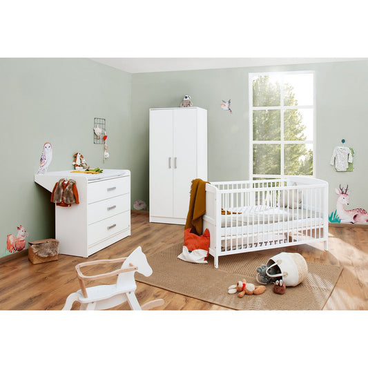 Startset 'Viktoria' breed3 delen: ledikant, brede commode, 2-deurs kledingkast