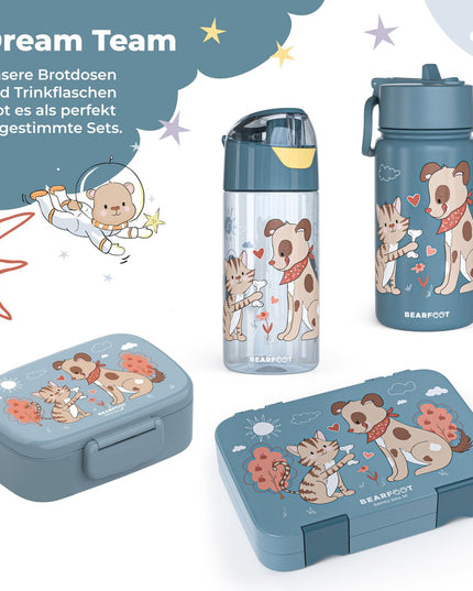 Thermo children's drinking bottle stainless steel - water bottle - thermo - Dog &amp; Cat blue
