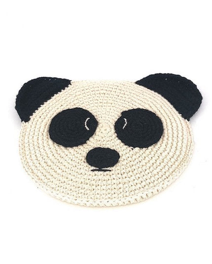 Luna-Leena panda plat knuffeldoekje met geluid - biologisch katoen - handgehaakt in Nepal