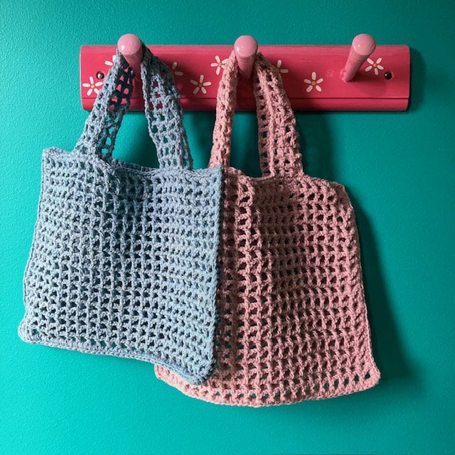 Luna -Leena Bag Kids - Light Blue - Organic Cotton - Hand Haak in Nepal