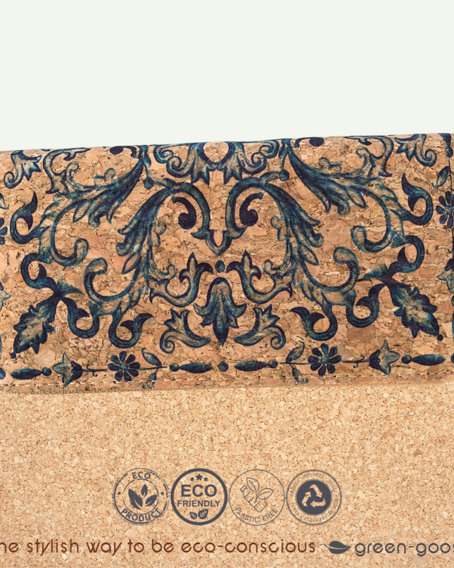 green-goose Kurk Dames Portemonnee - Delfts Blauw