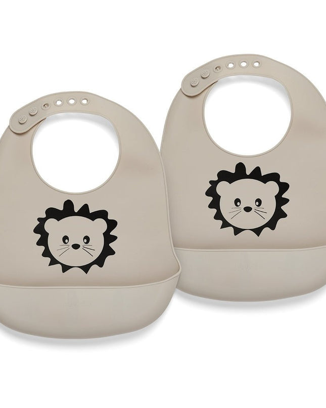 Alfie siliconen korte slabbetje 2-pack met print