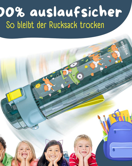 Children's drinking bottle, 500 ml, light - water bottle - Tractor blue
