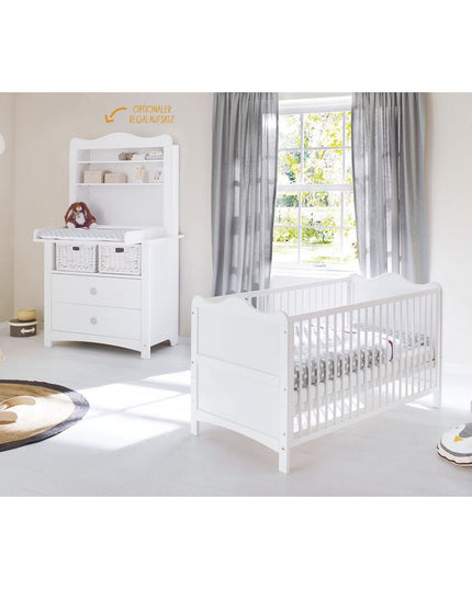 Startset 'Florentina' breed, incl. brede kast
3 delen: ledikant, brede commode incl. Brede kast