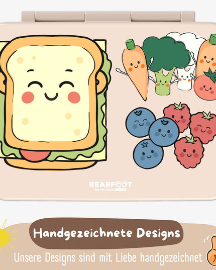 Sustainable Bento lunchbox COMPACT - with compartments, leak-proof, BPA-free - Sandwich Brown