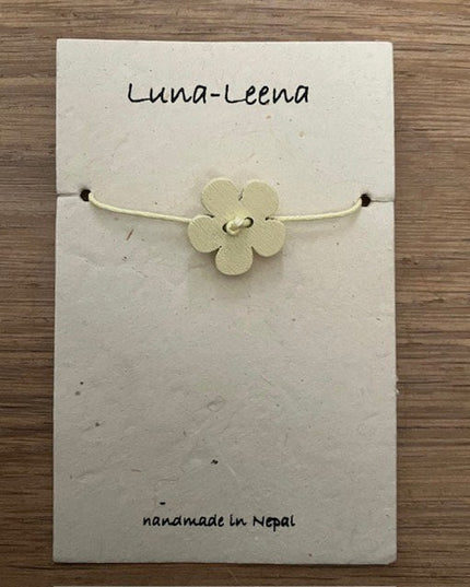 Luna-Leena kinderarmband bloei geel - handgemaakt in Nepal