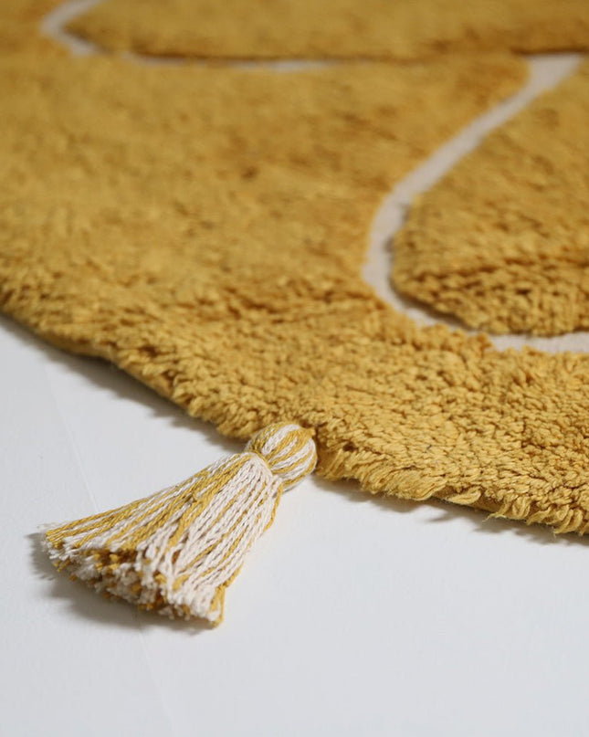 YVA Mangue – Ronde Boheemse Kinderkleed met Pompons vloerkleed