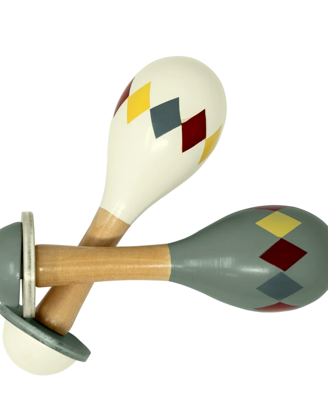 Maracas wit Harlekin muziekspeelgoed