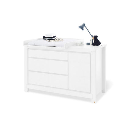Startset 'Milk' extra breed groot, incl. wandplank4 delen: ledikant, extra brede commode, grote kledingkast, wandplank