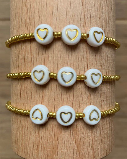 Luna-Leena kinderarmband hartje goud - handgemaakt in Nepal