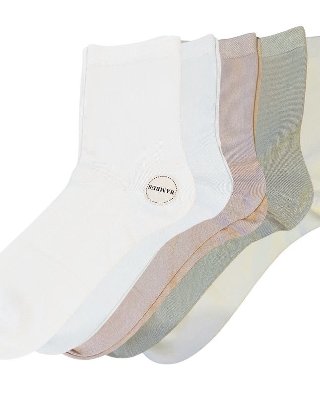 green-goose Bamboe Dames Sokken - Pastel - 5 Paar - 95% - dames