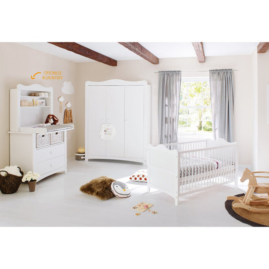 Startset 'Florentina' breed groot, incl. brede kast4 delen: ledikant, brede commode incl. Brede kast, grote kledingkast
