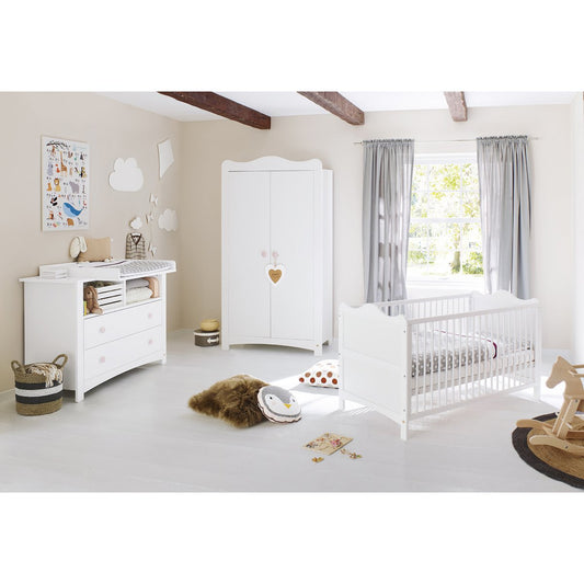 Startset 'Florentina' extra breed3 delen: ledikant, extra brede commode, 2-deurs kledingkast
