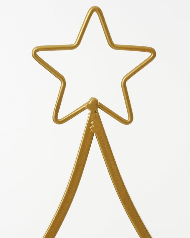 Decoratie Kerstboom - L40 x B12 x H79 cm - IJzer - Goud