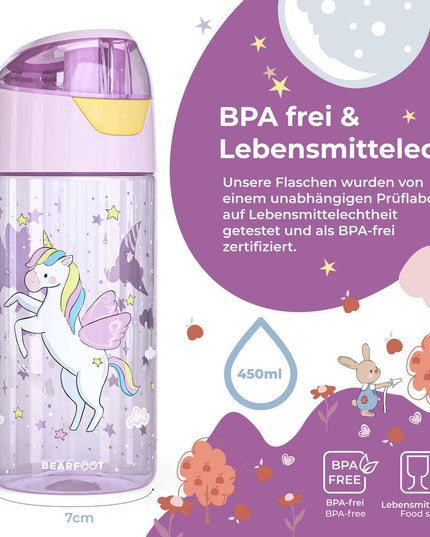 Children's water bottle, lightweight water bottle - unicorn