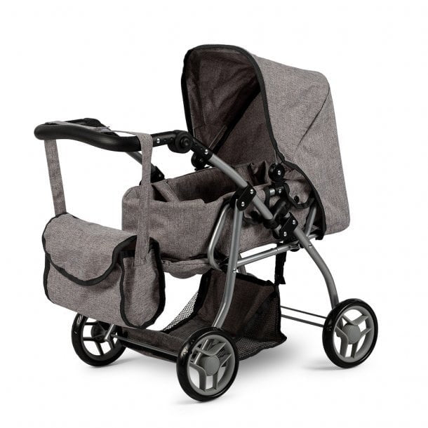 Poppenwagen grijs