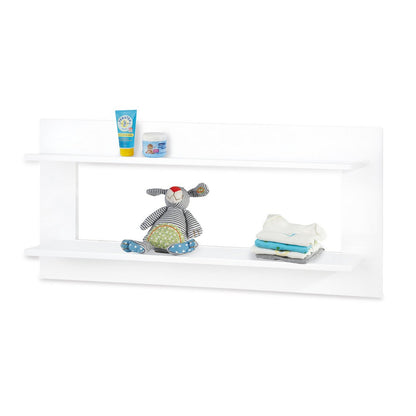 Startset 'Hilda & Pan' breed groot, wit, incl. wandplank4 delen: huisbed, brede commode, grote kledingkast, wandplank