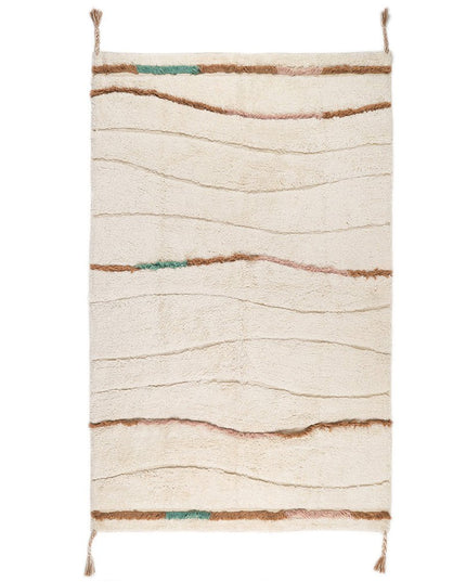 Serena Vloerkleed – Golvende Lijnen in Natuurlijke Katoentinten, 100x150 cm
