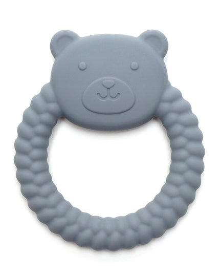 BEAR | Soft Silicone Teething Toy | STEEL | Bijtring