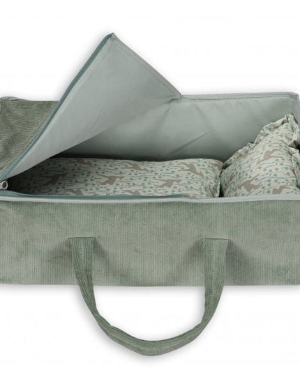 Reiswieg met dekbed en kussen, mint corduroy
