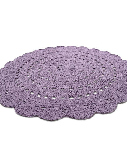 Alma Purple – Handgehaakt rond vloerkleed voor kinderen - vloerkleed