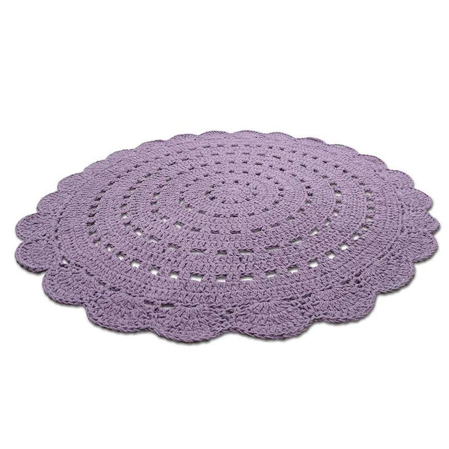Alma Purple – Handgehaakt rond vloerkleed voor kinderen - vloerkleed